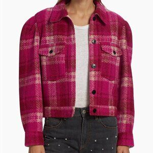 NWT Isabel Marant Étoile Leiko Crop Jacket FUCHSIA, Size 2 US / 34 FR